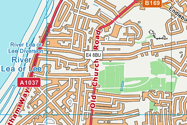 E4 8BU map - OS VectorMap District (Ordnance Survey)