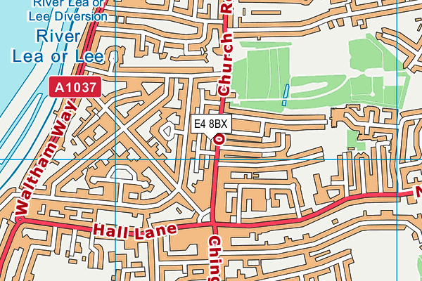 E4 8BX map - OS VectorMap District (Ordnance Survey)