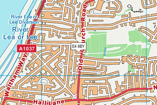 E4 8BY map - OS VectorMap District (Ordnance Survey)