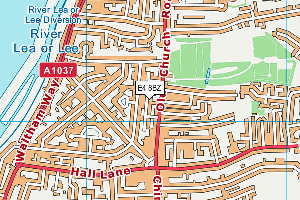 E4 8BZ map - OS VectorMap District (Ordnance Survey)