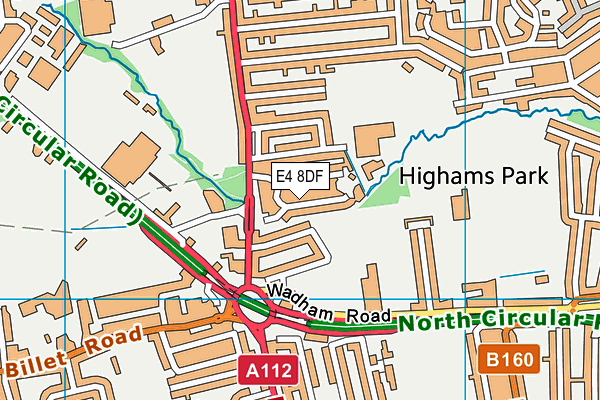 E4 8DF map - OS VectorMap District (Ordnance Survey)