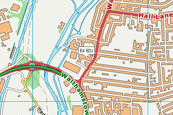 E4 8DJ map - OS VectorMap District (Ordnance Survey)