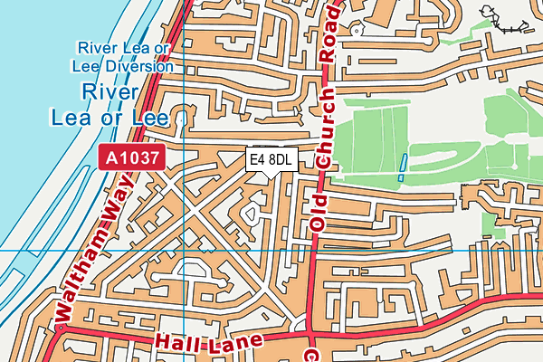 E4 8DL map - OS VectorMap District (Ordnance Survey)