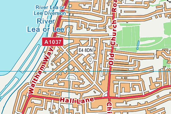 E4 8DN map - OS VectorMap District (Ordnance Survey)