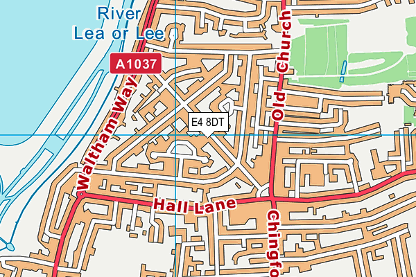 E4 8DT map - OS VectorMap District (Ordnance Survey)