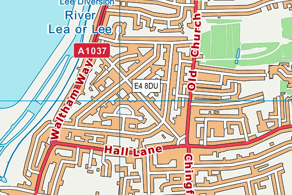 E4 8DU map - OS VectorMap District (Ordnance Survey)