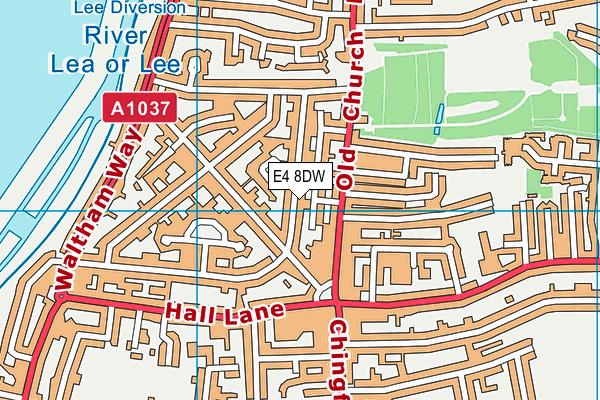 E4 8DW map - OS VectorMap District (Ordnance Survey)