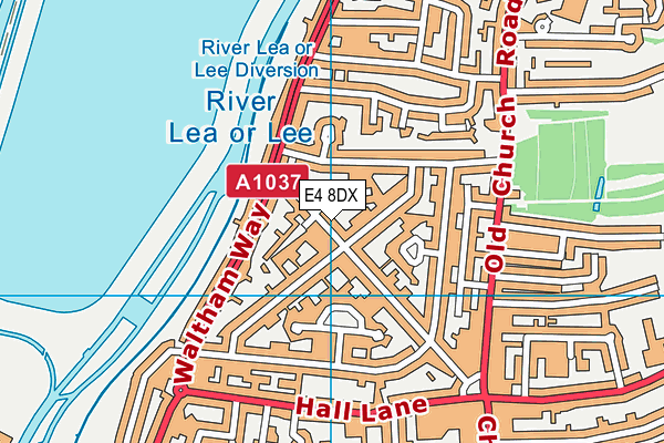 E4 8DX map - OS VectorMap District (Ordnance Survey)