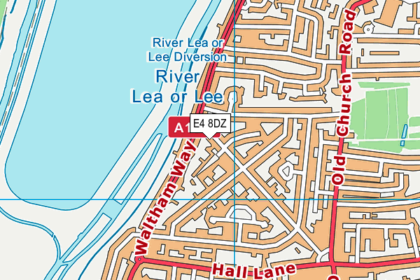 E4 8DZ map - OS VectorMap District (Ordnance Survey)