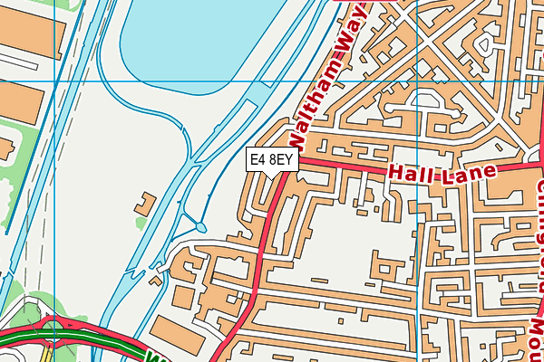 E4 8EY map - OS VectorMap District (Ordnance Survey)