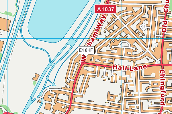 E4 8HF map - OS VectorMap District (Ordnance Survey)