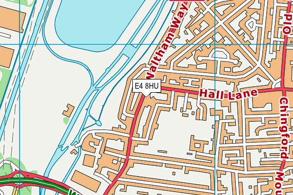 E4 8HU map - OS VectorMap District (Ordnance Survey)