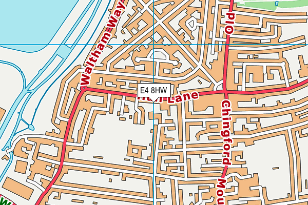 E4 8HW map - OS VectorMap District (Ordnance Survey)