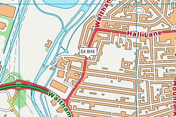 E4 8HX map - OS VectorMap District (Ordnance Survey)