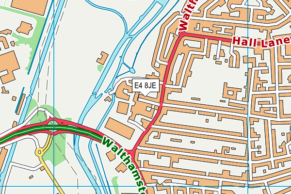E4 8JE map - OS VectorMap District (Ordnance Survey)