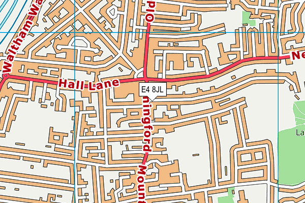 E4 8JL map - OS VectorMap District (Ordnance Survey)