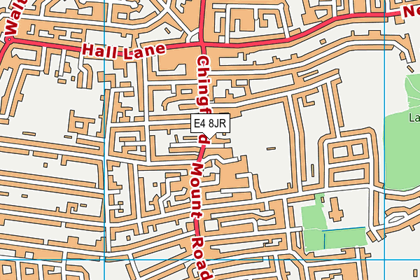 E4 8JR map - OS VectorMap District (Ordnance Survey)