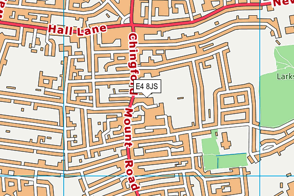 E4 8JS map - OS VectorMap District (Ordnance Survey)