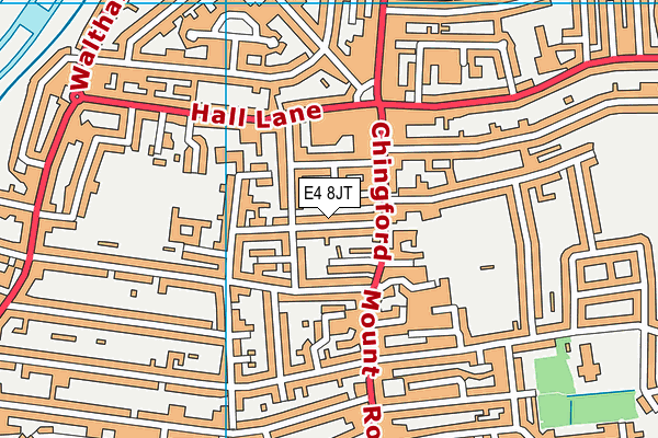 E4 8JT map - OS VectorMap District (Ordnance Survey)