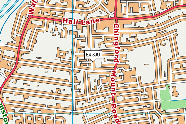 E4 8JU map - OS VectorMap District (Ordnance Survey)