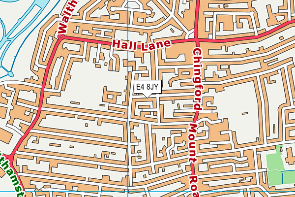 E4 8JY map - OS VectorMap District (Ordnance Survey)