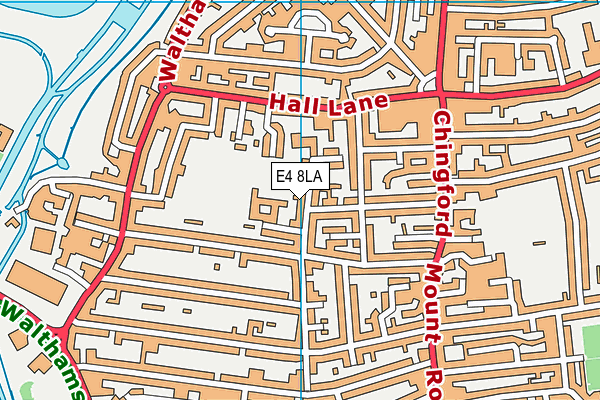 E4 8LA map - OS VectorMap District (Ordnance Survey)
