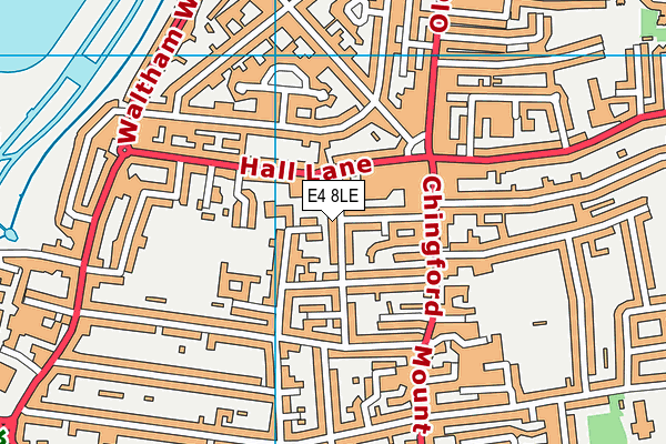 E4 8LE map - OS VectorMap District (Ordnance Survey)