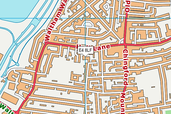 E4 8LF map - OS VectorMap District (Ordnance Survey)