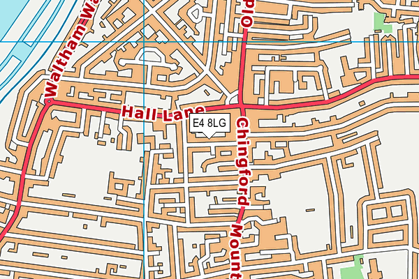 E4 8LG map - OS VectorMap District (Ordnance Survey)