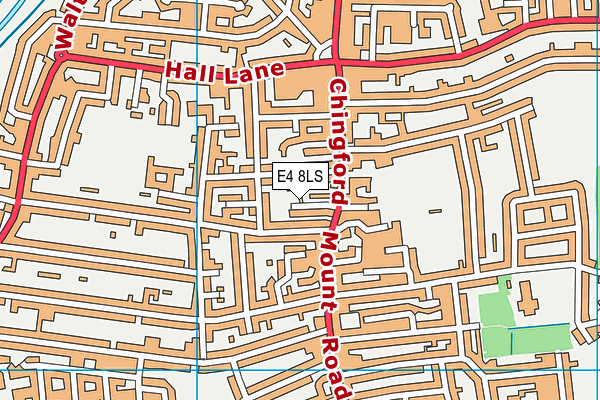 E4 8LS map - OS VectorMap District (Ordnance Survey)