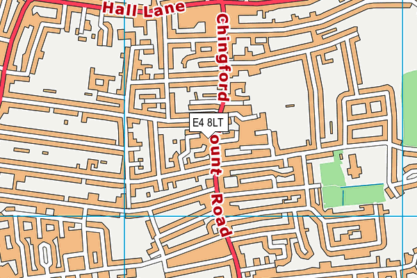 E4 8LT map - OS VectorMap District (Ordnance Survey)