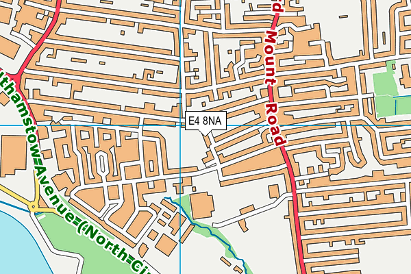 E4 8NA map - OS VectorMap District (Ordnance Survey)