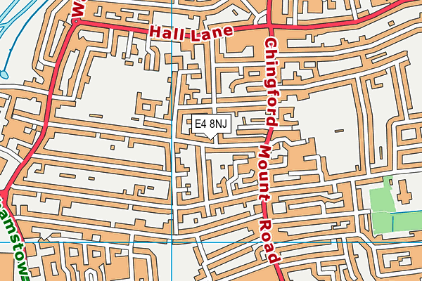 E4 8NJ map - OS VectorMap District (Ordnance Survey)