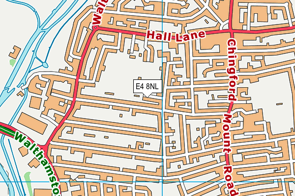 E4 8NL map - OS VectorMap District (Ordnance Survey)