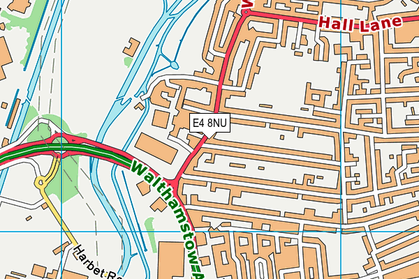 E4 8NU map - OS VectorMap District (Ordnance Survey)