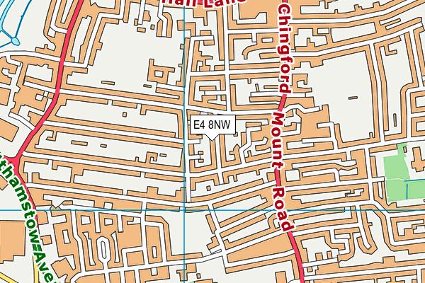 E4 8NW map - OS VectorMap District (Ordnance Survey)
