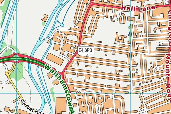 E4 8PB map - OS VectorMap District (Ordnance Survey)