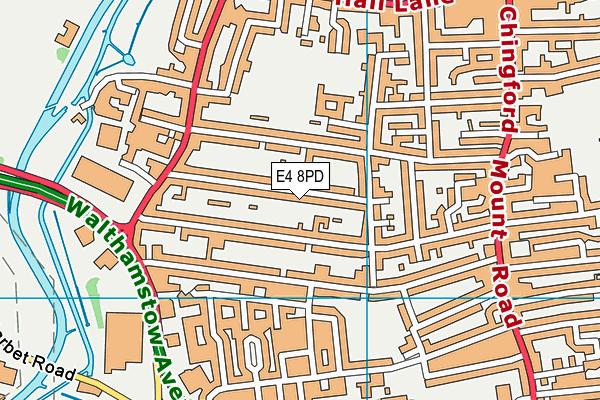 E4 8PD map - OS VectorMap District (Ordnance Survey)
