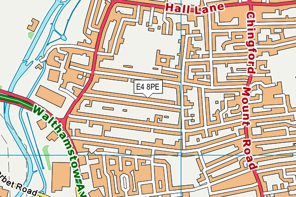 E4 8PE map - OS VectorMap District (Ordnance Survey)