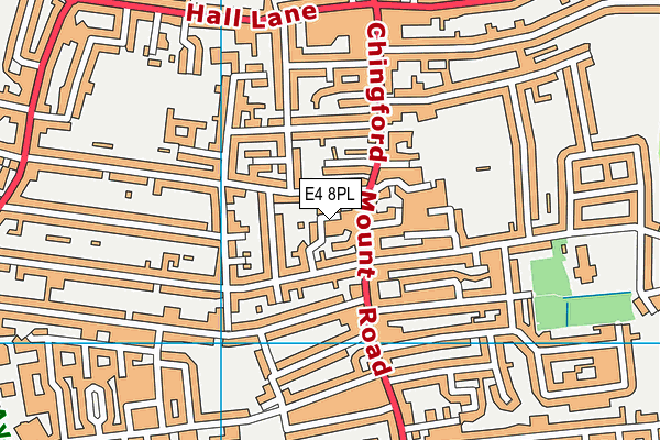 E4 8PL map - OS VectorMap District (Ordnance Survey)
