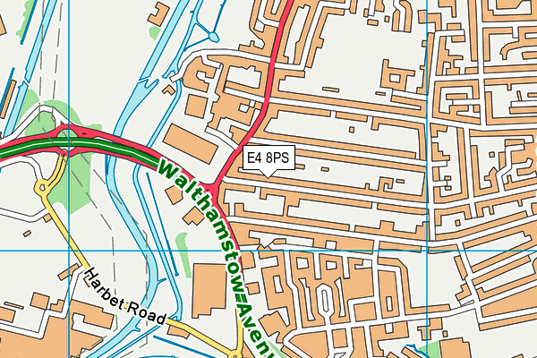 E4 8PS map - OS VectorMap District (Ordnance Survey)