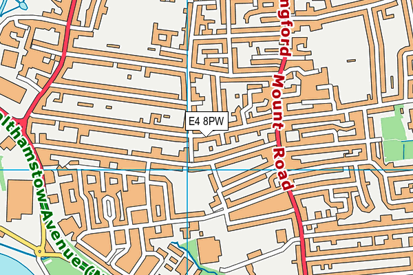 E4 8PW map - OS VectorMap District (Ordnance Survey)