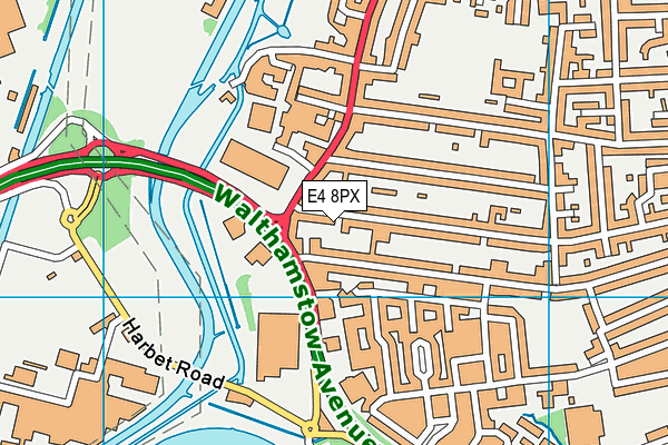 E4 8PX map - OS VectorMap District (Ordnance Survey)