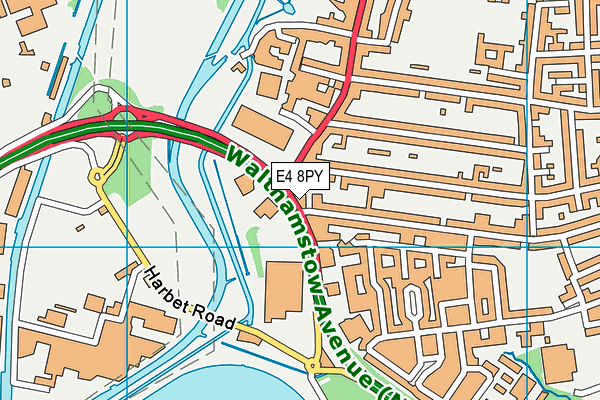 E4 8PY map - OS VectorMap District (Ordnance Survey)