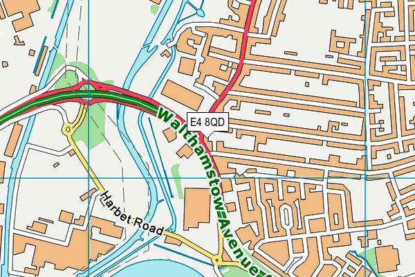 E4 8QD map - OS VectorMap District (Ordnance Survey)