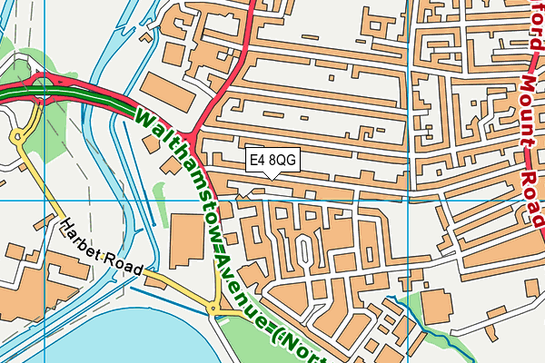 E4 8QG map - OS VectorMap District (Ordnance Survey)