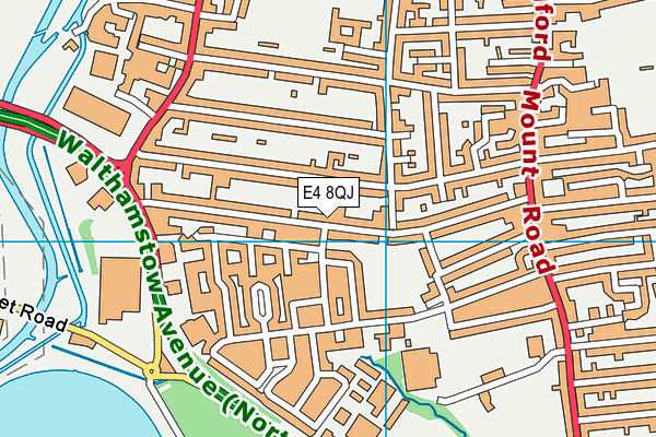 E4 8QJ map - OS VectorMap District (Ordnance Survey)