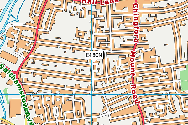 E4 8QN map - OS VectorMap District (Ordnance Survey)