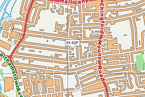 E4 8QP map - OS VectorMap District (Ordnance Survey)