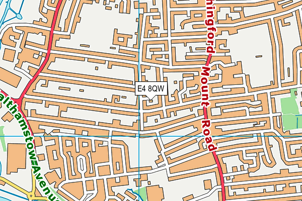 E4 8QW map - OS VectorMap District (Ordnance Survey)